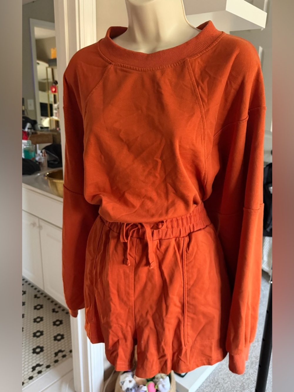 Soft Orange Drawstring Lounge Set - Picture 3 of 5